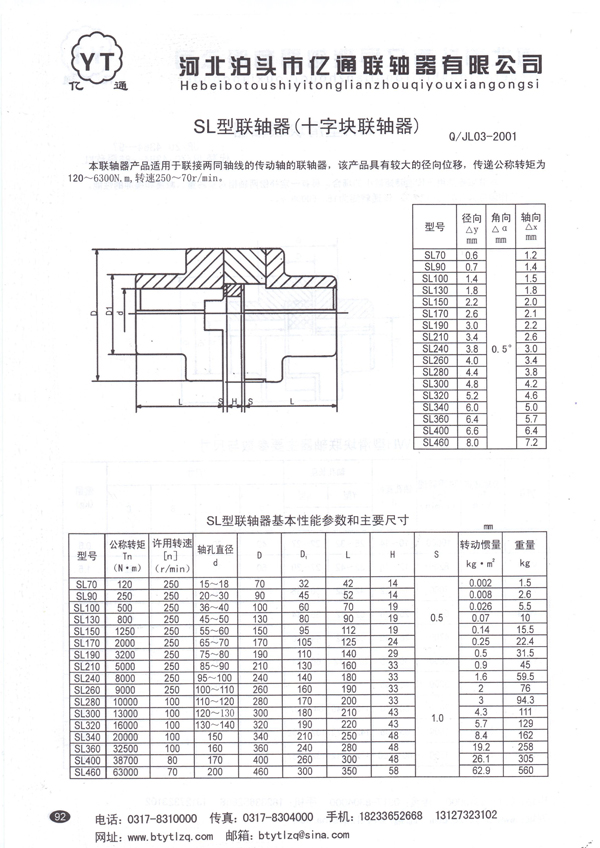 十字块联轴器